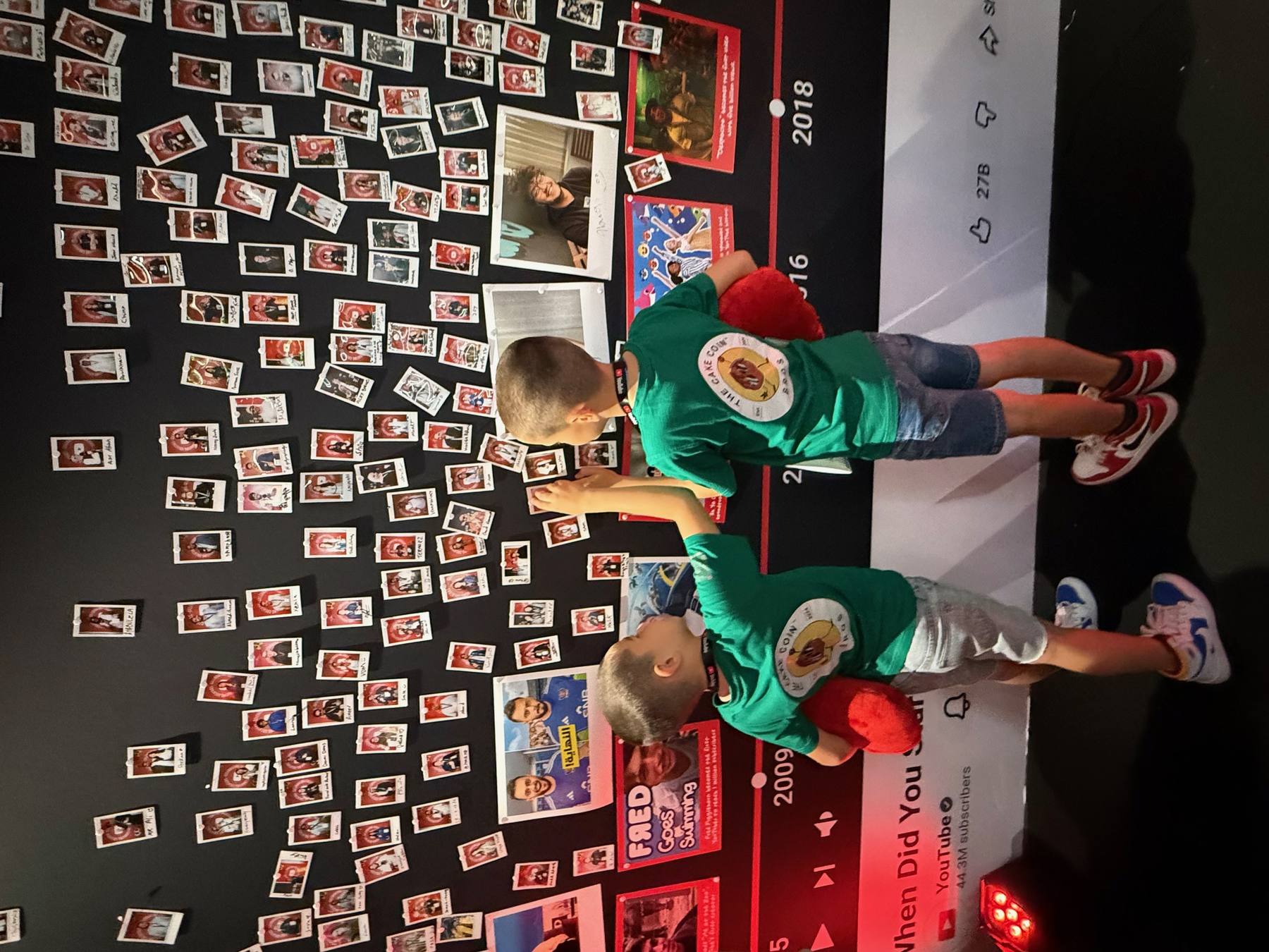 Aaron and Nathan at the YouTube creator wall
